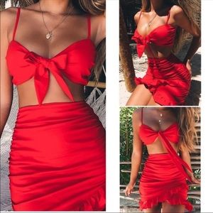 Red two piece